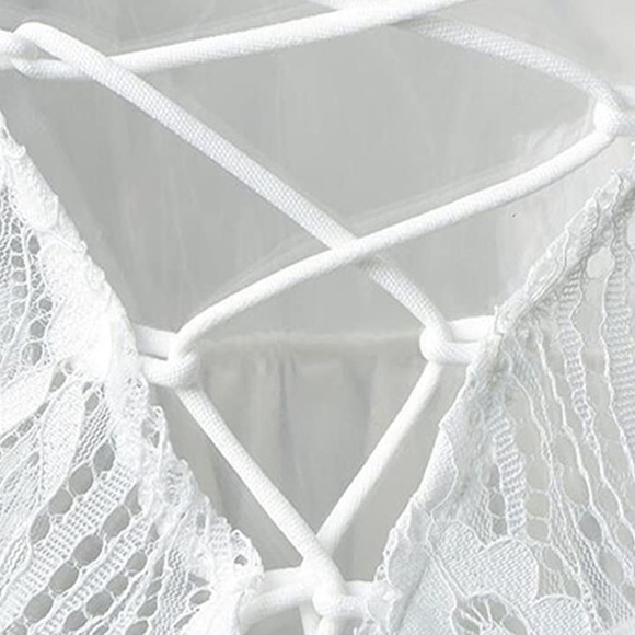 Summer V-Neck Spaghetti Straps Lace Backless Dress - Picture 5 of 6